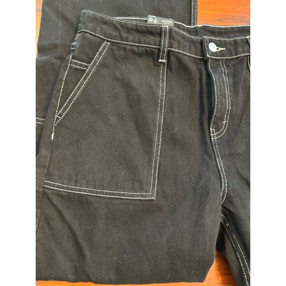 MONKI LOW WAIST BAGGY BLACK UTILITY JEANS 29 NWT - Picture 5 of 6